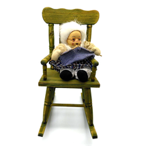 Knitting Grandma in Oversize Rocking Chair Whimsical Farmhouse Style Decor - £11.82 GBP