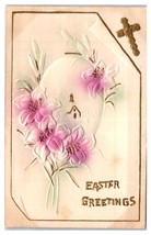 Easter Greetings Embossed Holiday Postcard - $9.89