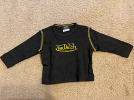 Von Dutch NEW Toddler Baby Sz 18M Black Long Sleeve Tee T Shirt 90s Vintage VTG - £11.05 GBP