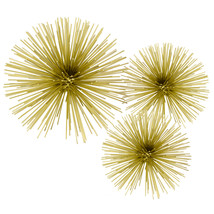 8&quot; Gold Metal Sea Urchin Spiky Sphere - $62.62