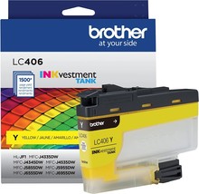 Genuine Brother Lc406Y Standard Yield Yellow Inkvestment Tank Ink Cartridge. - £29.21 GBP