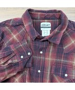 Ariat Men&#39;s XXL Hiller Retro Fit Flannel Shirt Pearl Snap Plaid Western ... - $53.06 CAD