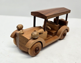 Vintage Wooden Teak Car Truck Classic Retro Handmade 6.5&quot; Collectible Model - £32.06 GBP