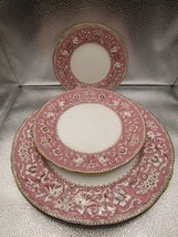 Royal Crown Staffordshire Ellesmere pat 3 plates dinner salad bread England - $168.30