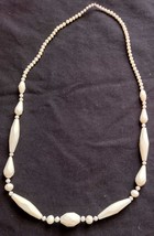 Old vintage White Faceted Opaline glass Necklace 40s 50s Consult Stock ( Aust) - £45.95 GBP