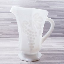 Vintage Anchor Hocking Milk Glass Grape Vine Pattern 16 oz. Pitcher - $17.07