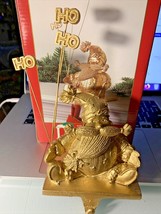 Dillards  trimmings knit  santa stocking holder gold - $39.48