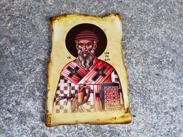 Orthodox Christian Icon of Saint Spyridon, Orthodox Christion Icon of Sp... - $13.00