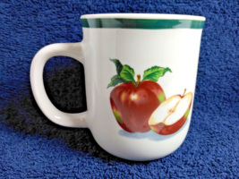 (4) Mainstays Home Apple Mugs - White w/ Apples Dishwasher Microwave &amp; Oven Safe - £41.39 GBP