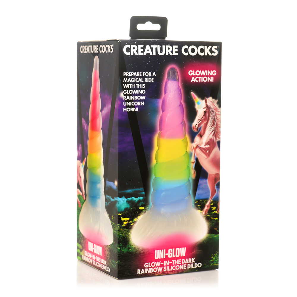 Creature Cocks Creature Cocks Uni-Glow Glow-In-The-Dark Rainbow Silicone... - $62.55