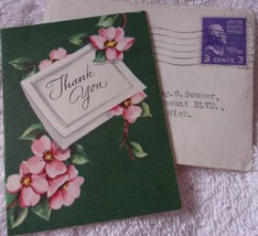 Vintage For Get Me Nots Small Thank You Note Used 1953 - £1.59 GBP