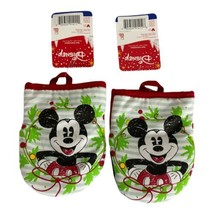 Disney Mickey Mouse 2 Pk Oversized Mini Oven Mitts Christmas Holiday Gar... - £17.14 GBP