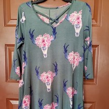 Floral Green Dress Size M - $19.80