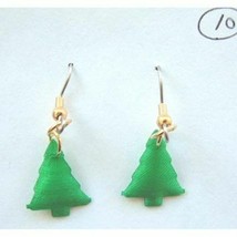Funky Mini Puffy Christmas Tree EARRINGS-Christmas Holiday Forest Charms Jewelry - £3.14 GBP
