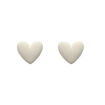 Acrylic Heart Stud Earrings For Women Girls Romantic Metal White Color C... - £19.92 GBP