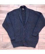 Carraig Donn Cardigan Sweater sz XL Fisherman Cable Knit Wool Shawl Coll... - $101.16 CAD