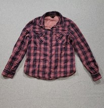 BIT &amp; BRIDLE Pearl Snap Plaid Western Flannel Shirt with pockets Size Sm... - £18.37 GBP