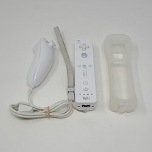 Official Nintendo Wii Remote Wiimote Controller White RVL-003 + Nunchuk ... - £15.79 GBP