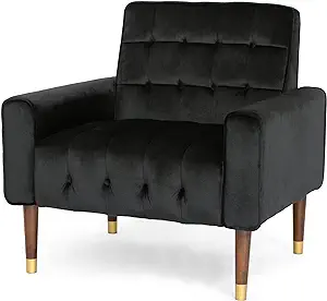 Christopher Knight Home Betsy Velvet Armchair, Modern Glam, Button-Tufte... - $398.99
