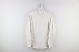 Vintage 90s Streetwear Mens Size Small Blank Long Sleeve T-Shirt White Cotton - £31.61 GBP