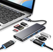 Usb C To Usb Hub, 7 In 1 Usb C Hub Multiport Adapter With 3 USB3.0,4K Hdmi - £10.83 GBP