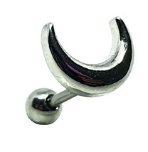 Moon Tagus Labret Stud Bar 16g (1.2mm) 316L Steel Crescent Moon Ball Pag... - £5.91 GBP