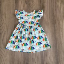 NEW Boutique Rainbow Umbrellas Girls Sleeveless Dress - $9.74