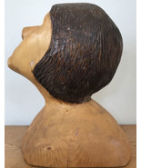 Vintage Outsider Art Weird Carved Wooden Wood Woman Bust Sculpture Piece... - £159.28 GBP