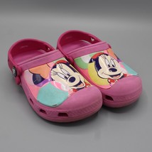 Minnie Mouse Pink Crocs Girls Size 10/11 Clog Mouse Cutout Crocband - £15.86 GBP