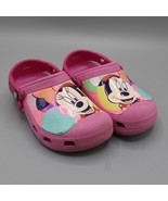 Minnie Mouse Pink Crocs Girls Size 10/11 Clog Mouse Cutout Crocband - £15.85 GBP