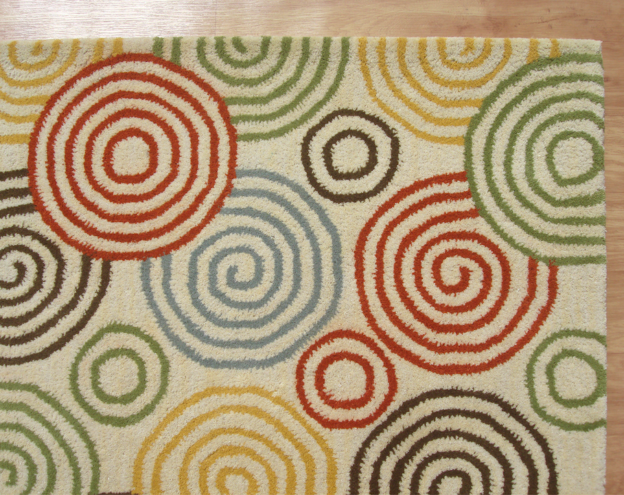 Primary image for Swirl Style Modern Woolen Area Rug - 4' x 6'