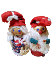 Wood Handcrafted Holline Denmark 4&quot; Man &amp; Woman Holiday Christmas Figure... - $19.63