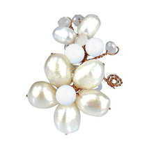 Butterfly and Floral Connections Freshwater White Pearl Ring - £9.40 GBP