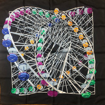 Hermes Scarf Grande Roue 90 CM Silk Black Carre Ferris Rad 88.9cm - £549.58 GBP