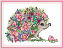 Stamped Pre-printed Cross Stitch Kit, DIY gifts, Embroidery Kit, Hedgeho... - $12.99