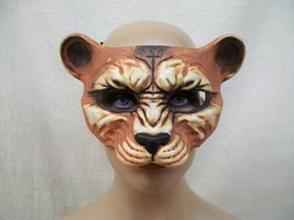 Brown Tan Leopard Venetian Mask Safari Cougar Lioness Cat Jaguar Lion King Simba - £15.62 GBP