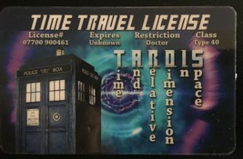 TARDIS Time Travel License Dr Who Novelty Cosplay ID Card Doctor Who Smith Baker - £7.11 GBP