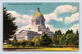 Capitol Building Olympia Washington WA UNP Linen Postcard J17 - £2.30 GBP