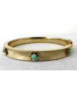 Danecraft 12k Gold Filled Bangle Bracelet Flowers with Blue Beads 7&quot; Tex... - $2,445.99 MXN