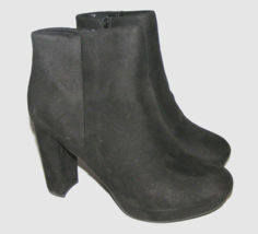 Dream Pairs Women Size 10 Black Suede Booties Ankle Boots 4&quot; Heels Zippers Shoes - £20.99 GBP