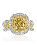 Authenticity Guarantee 
GIA Certified 2.14Ct Cushion Light Yellow Diamond Eng... - £4,102.54 GBP
