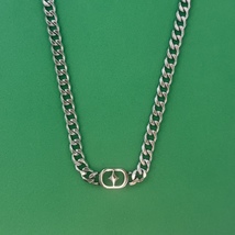 Titanium Steel Link Chain Star Necklace for Men Women,Unisex Hip Hop Necklace - £9.48 GBP