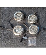 Zilotek LED Metal Puck Lights QTY. 4, 2 3/4" OD, 5-12" Cords, 4-2' Cords... - $14.25