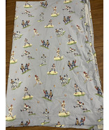 Pottery Barn kids flat sheet twin baseball sports blue cotton modern - $28.00