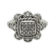Judith Ripka Designer CZ Flower Burst Sterling Silver Ring Size 7 - $99.00