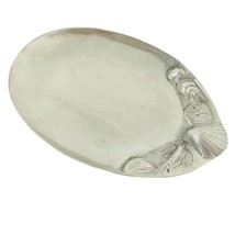 Serving Platter Oval Embossed Sea Accents Made in India Beach Kitchen Decor 16&quot; - £38.17 GBP