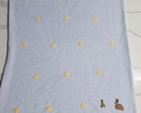 Pottery Barn Kids Bunny Stars Baby Throw Blue Sweater Knit Blanket 29”x ... - $32.62