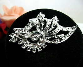 SPIRAL Ribbon BROOCH Vintage PIN Silvertone Broach for Hat, Scarf 2 1/2&quot;... - £13.58 GBP