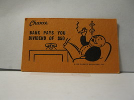 1985 Monopoly Board Game Piece: Bank Dividend Chance Card - $0.75