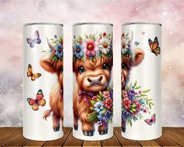 Skinny Tumbler with Straw, 20oz/30oz, Baby Highland Cow, awd-260 - £28.90 GBP+